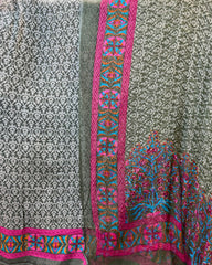 Pure China Crape 60 With Crinkle Chiffon Dupatta