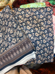 Pure Raw Silk Shirt With Printed Chiffon Dupatta