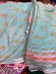 Pure Crape With Chiffon Dupatta