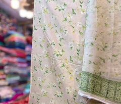 Pure Raw Silk Shirt With Printed Chiffon Dupatta