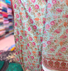 Pure Raw Silk Shirt With Printed Chiffon Dupatta