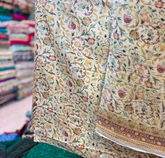 Pure Raw Silk Shirt With Printed Chiffon Dupatta