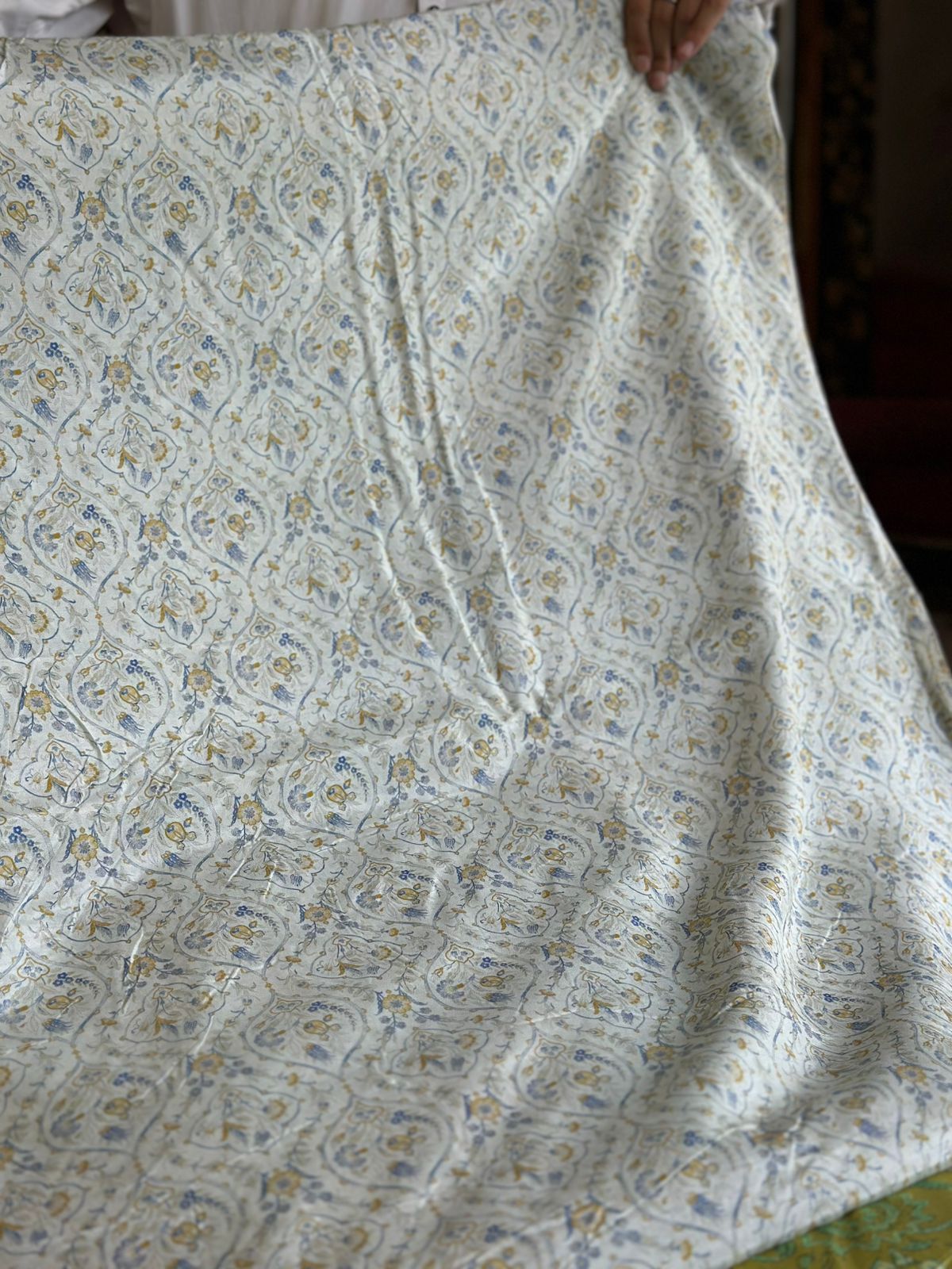 Korean Raw Silk Printed One Piece