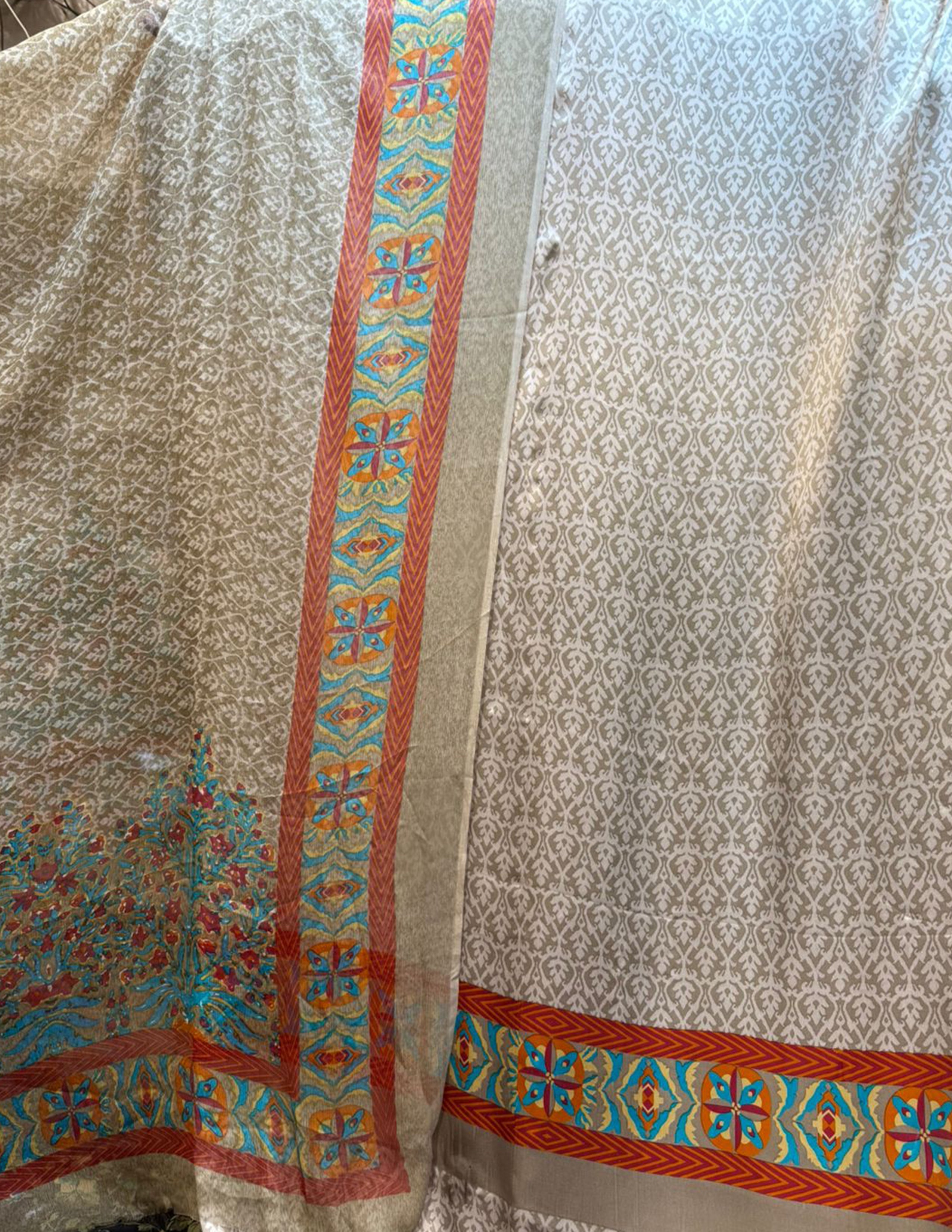100% Pure Charmeuse Silk With Crinkle Chiffon Dupatta