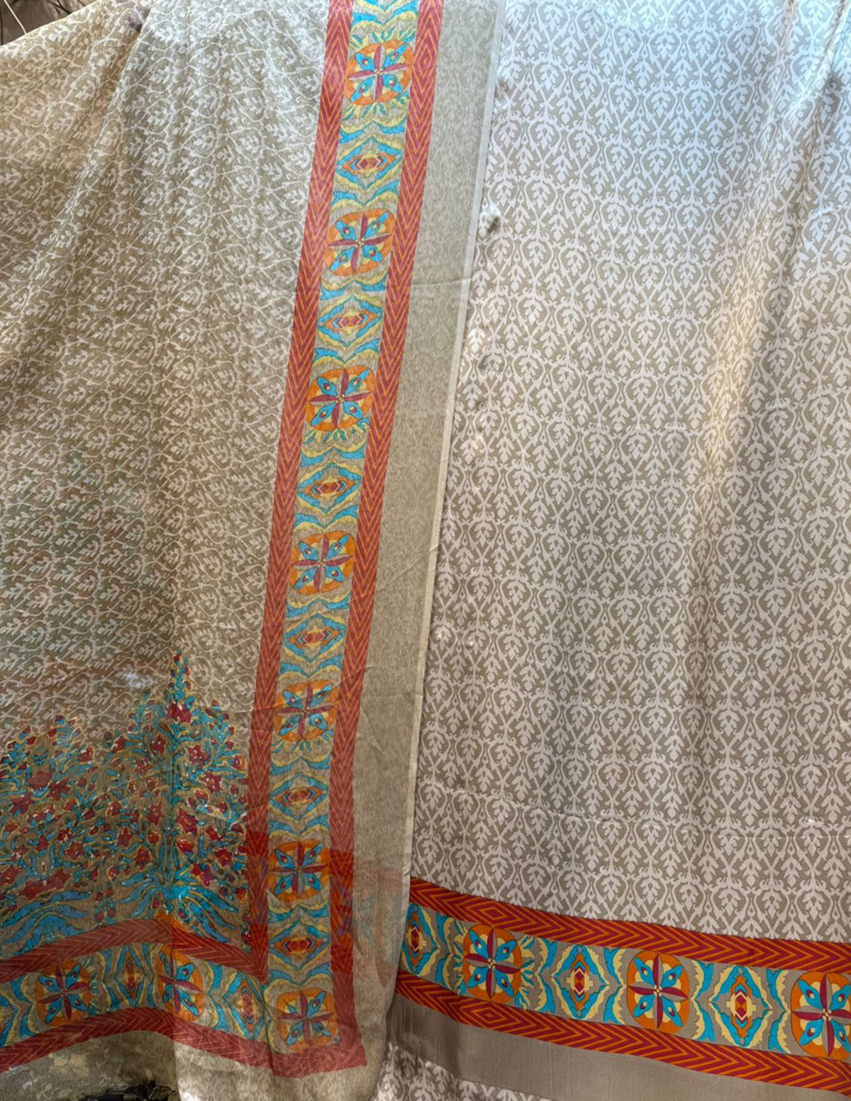 100% Pure Charmeuse Silk With Crinkle Chiffon Dupatta
