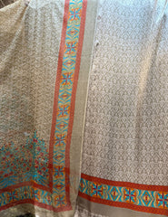 100% Pure Charmeuse Silk With Crinkle Chiffon Dupatta