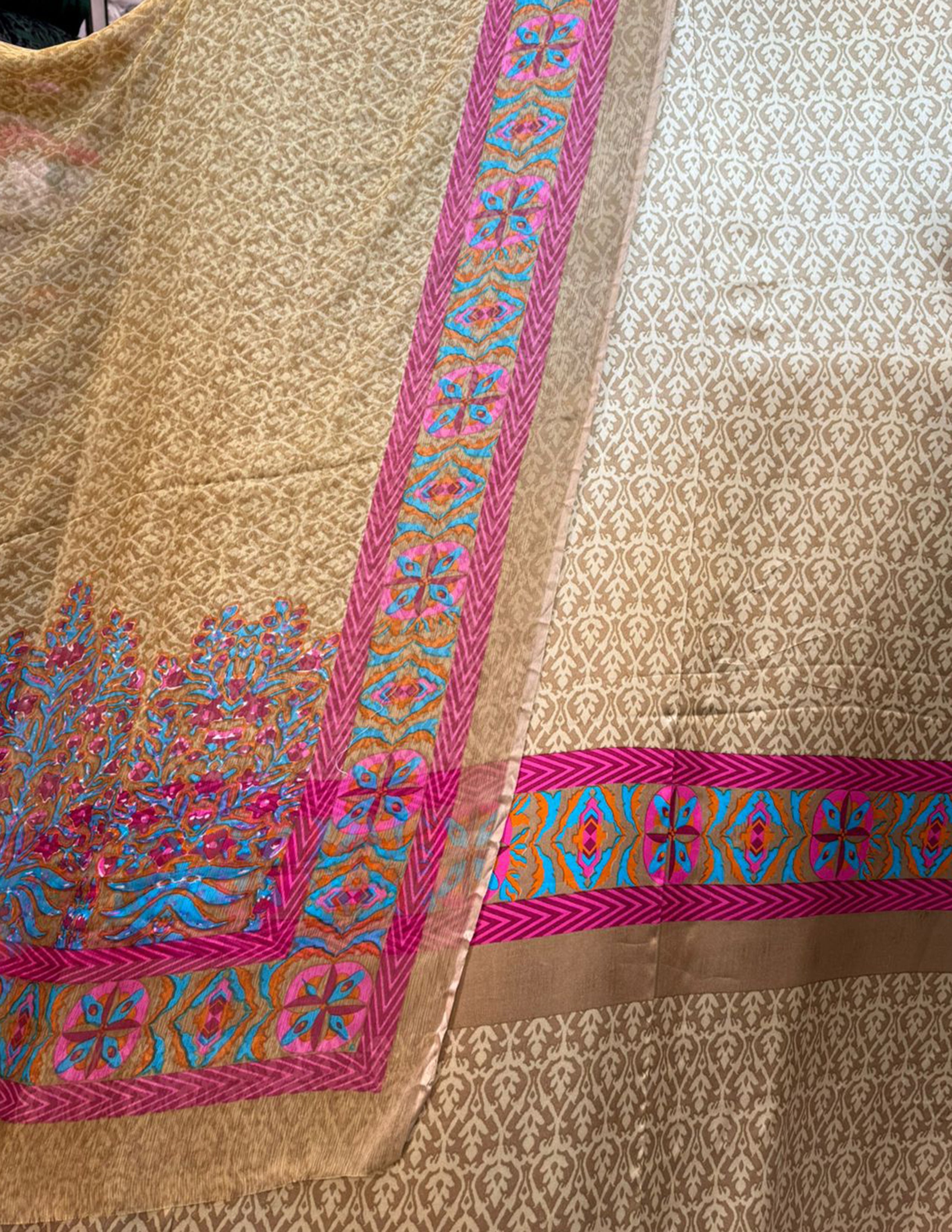 100% Pure Charmeuse Silk With Crinkle Chiffon Dupatta