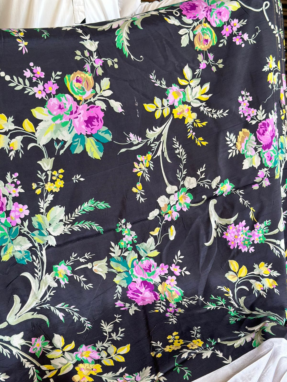 Korean Raw Silk Printed One Piece