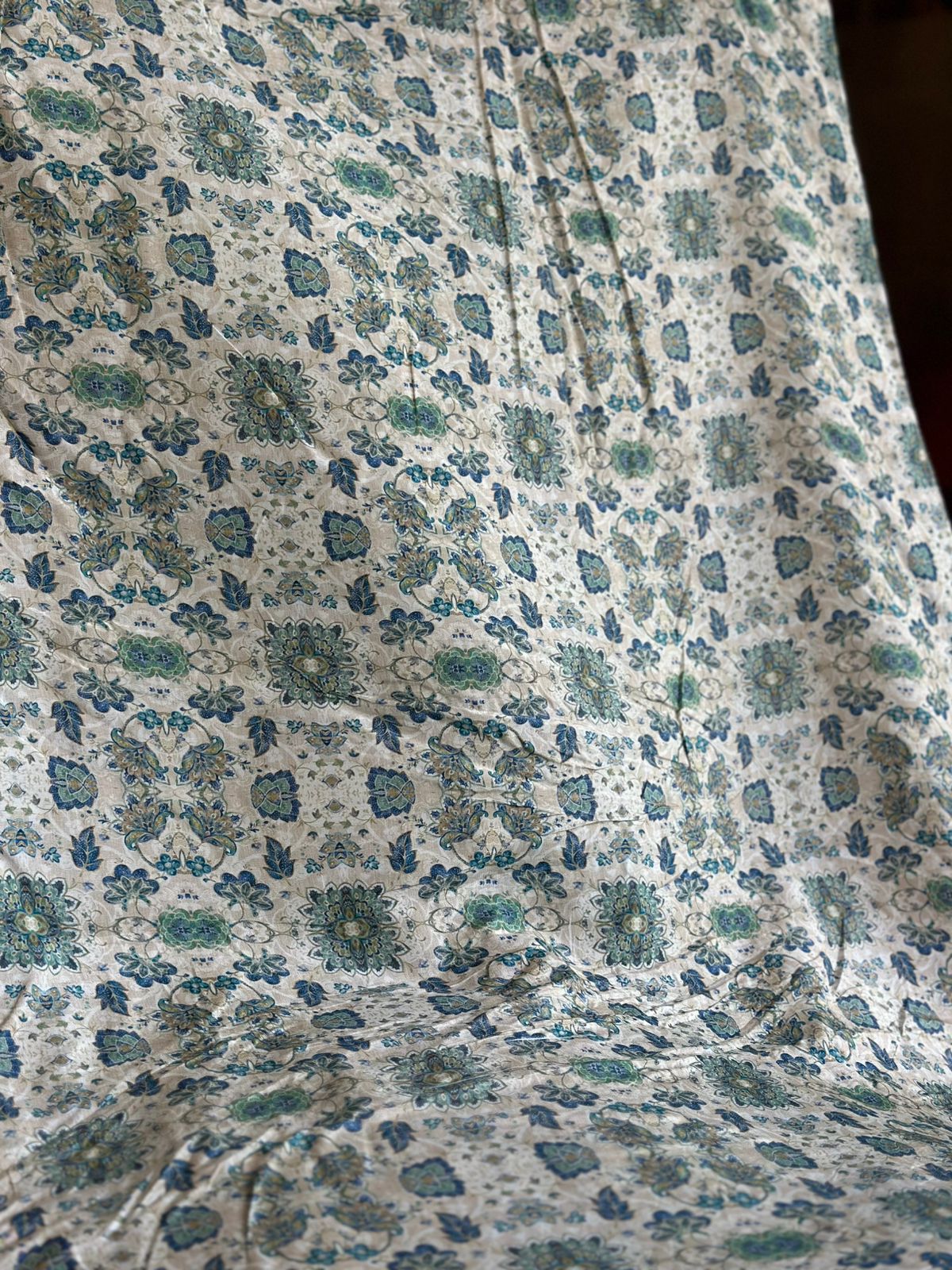 Korean Raw Silk Printed One Piece