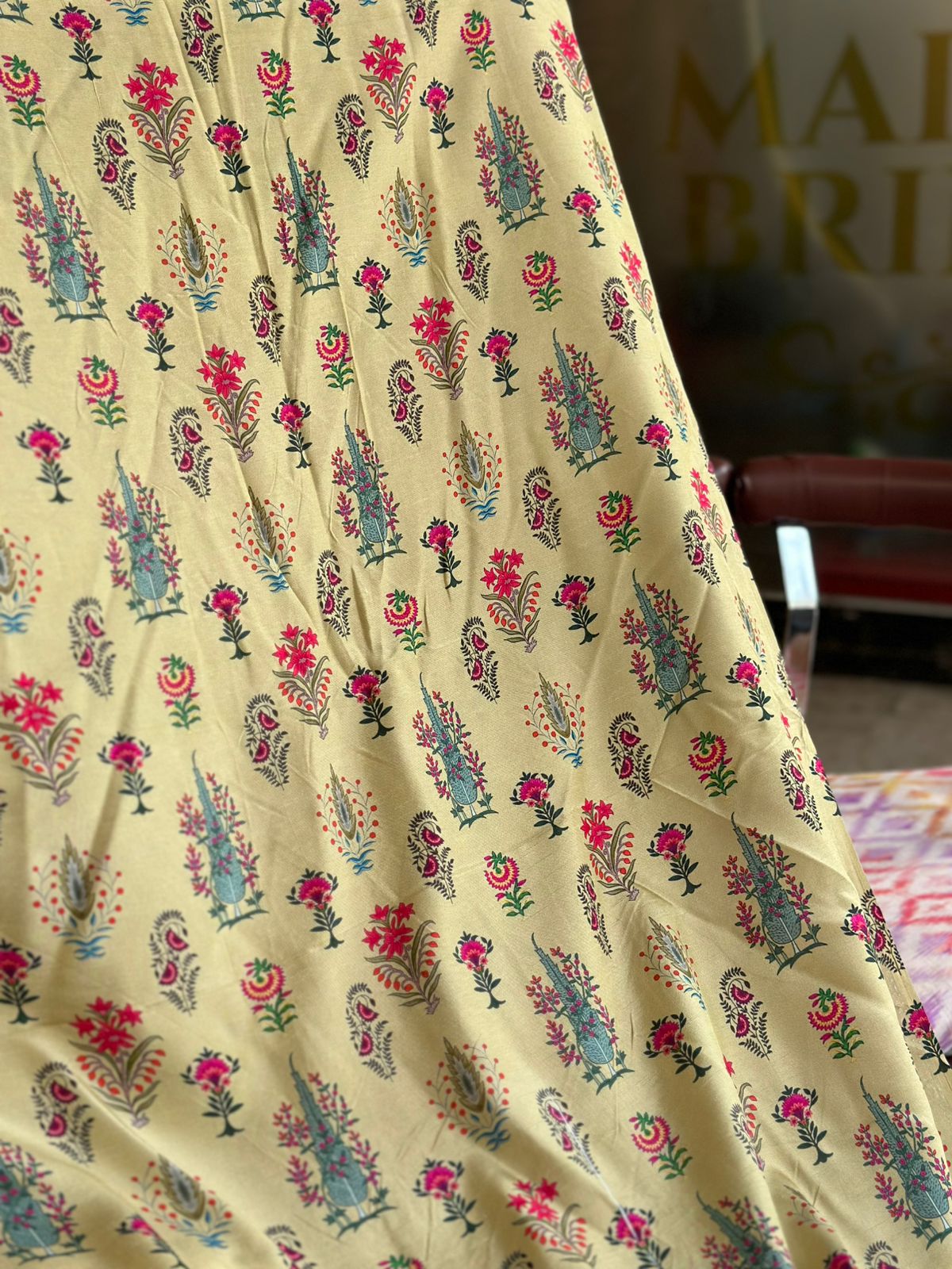Korean Raw Silk Printed One Piece