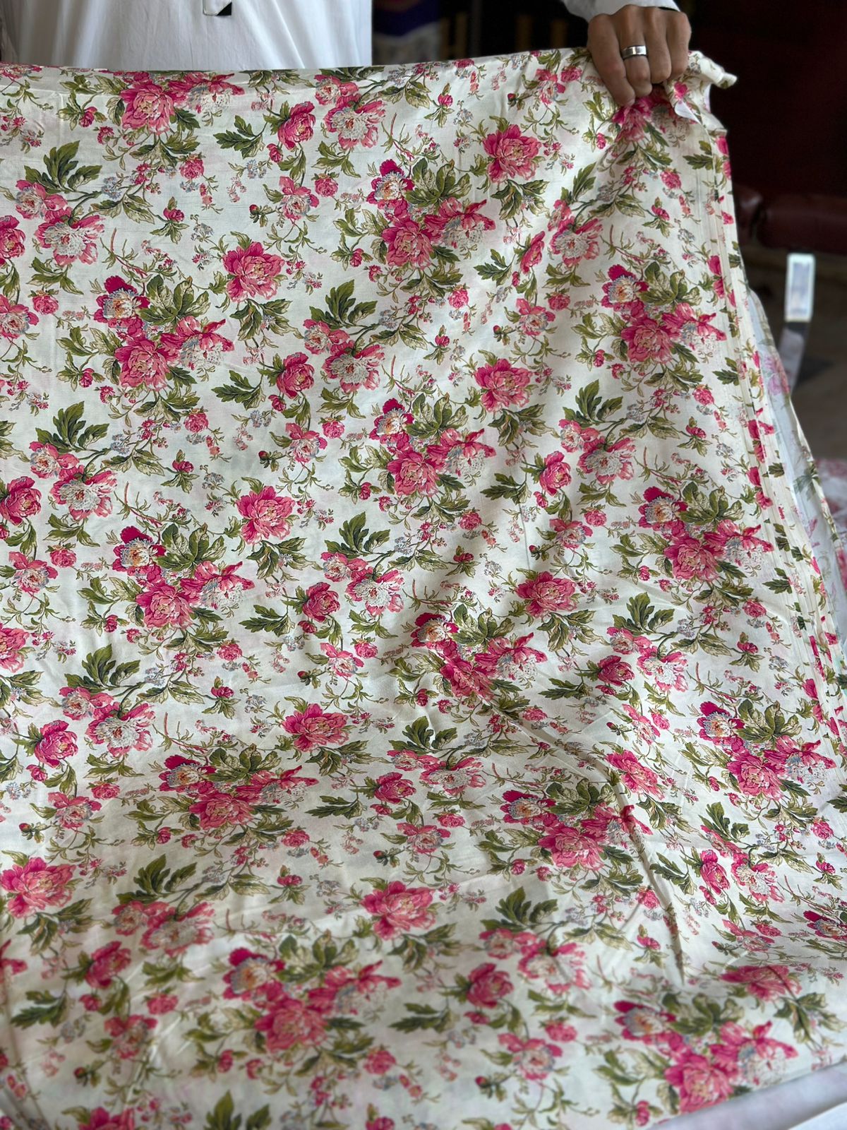 Korean Raw Silk Printed One Piece