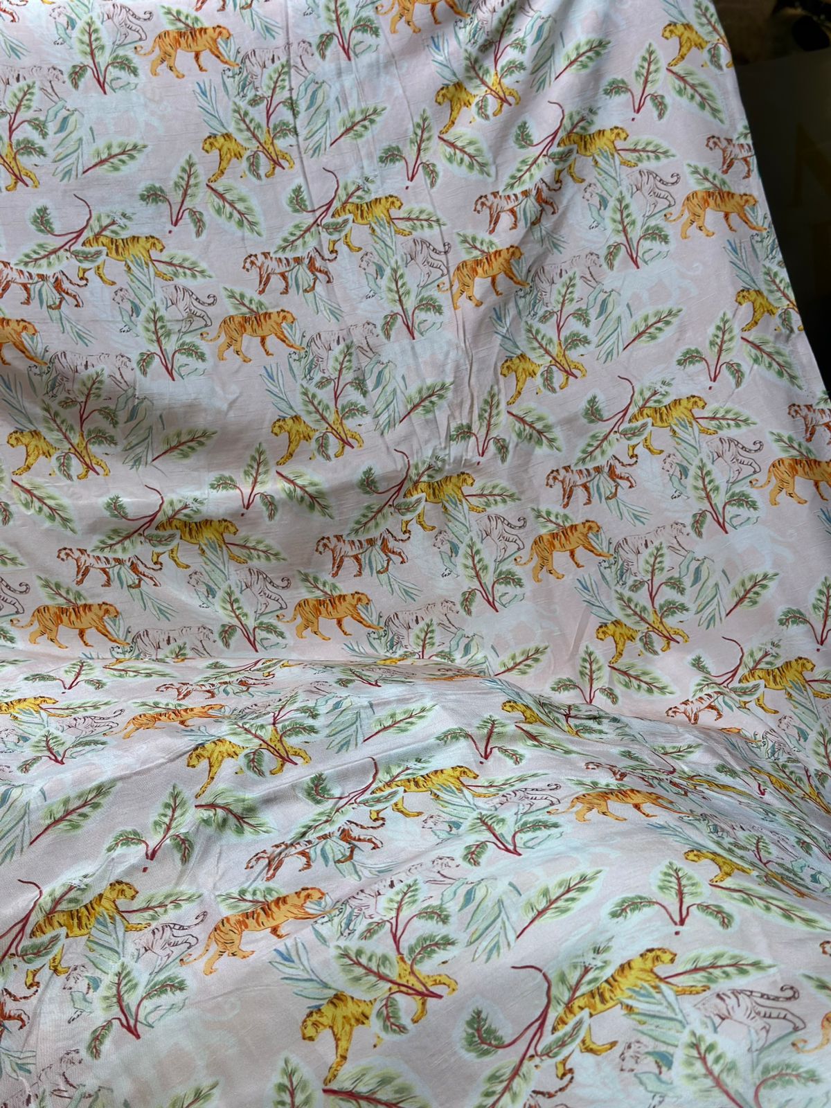 Korean Raw Silk Printed One Piece