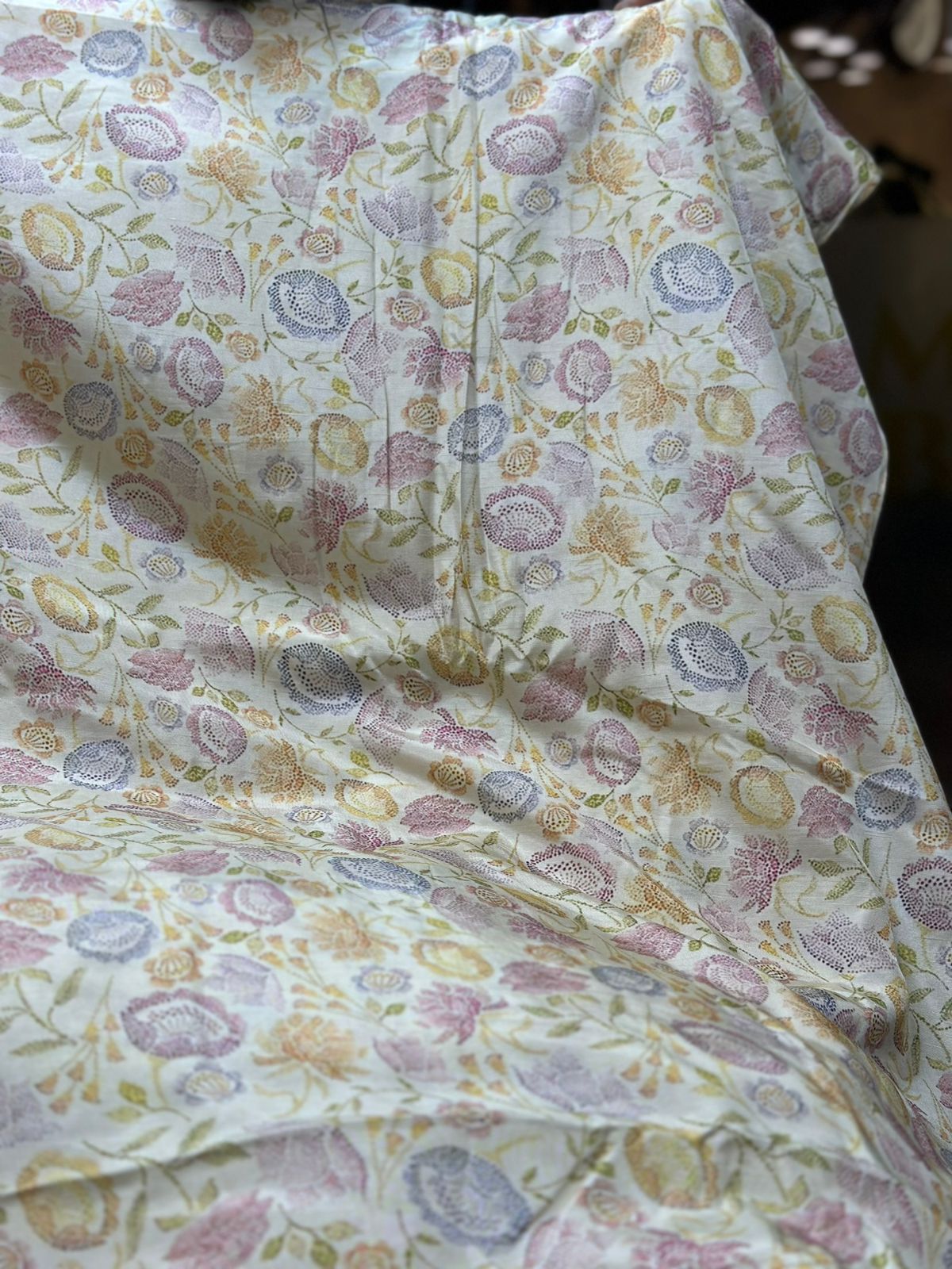 Korean Raw Silk Printed One Piece