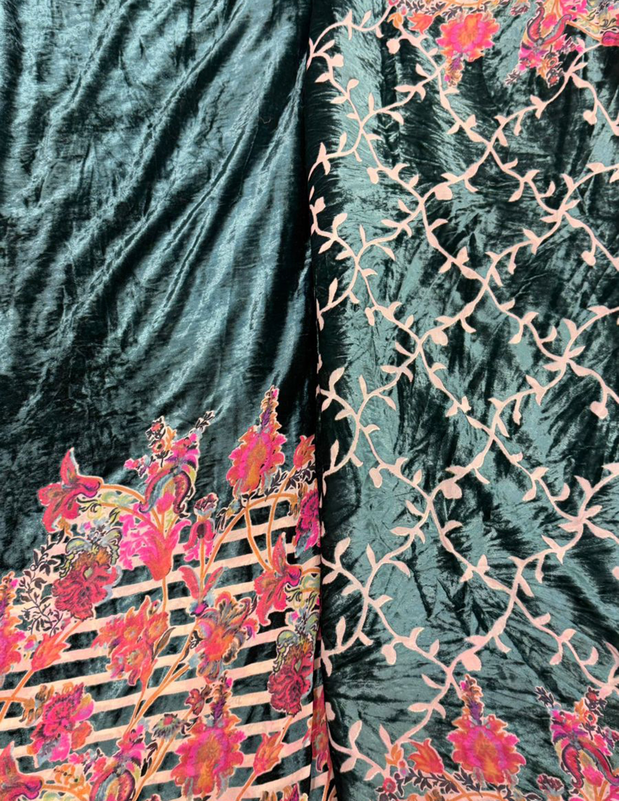 Bordered Palachi Shirt And Dupatta