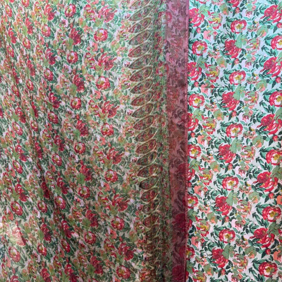 Pure Raw Silk 60g Shirt With Pure Chiffon Dupatta
