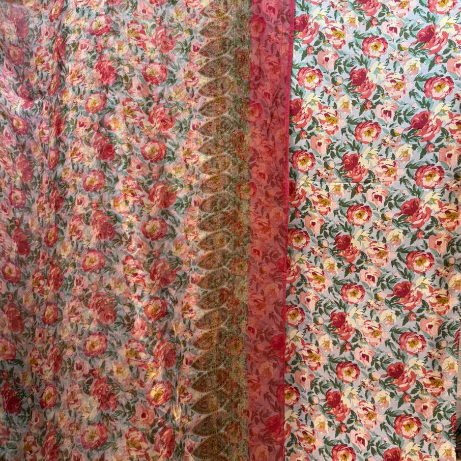 Pure Raw Silk 60g Shirt With Pure Chiffon Dupatta