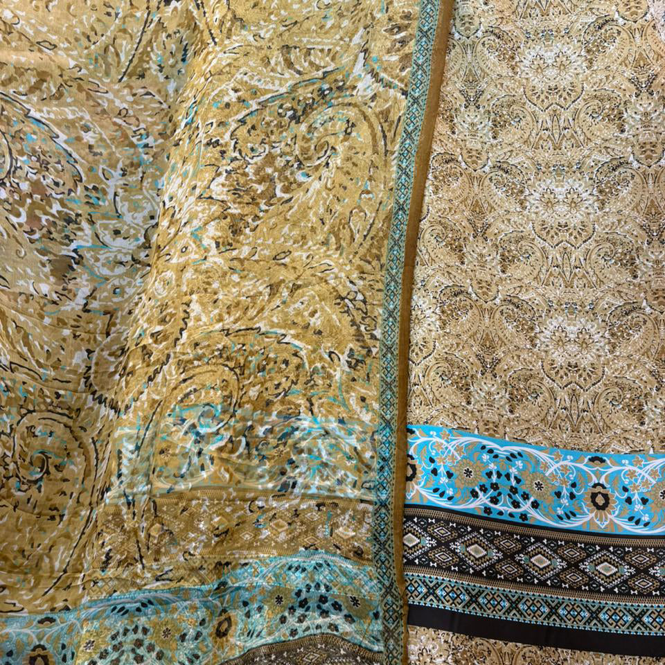 Pure Raw Silk 60g Shirt With Pure Chiffon Dupatta