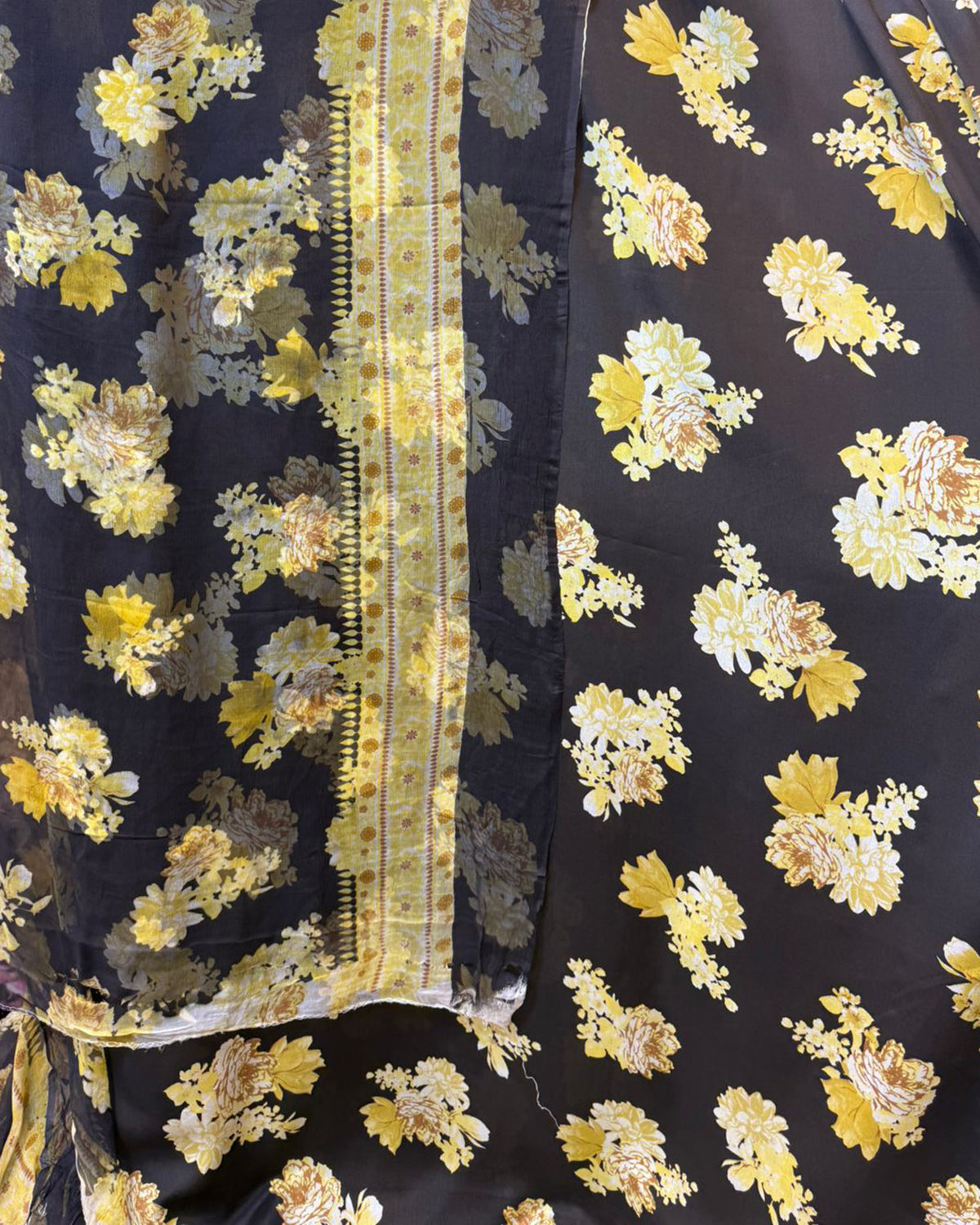 Pure China Crape 60 With Crinkle Chiffon Dupatta
