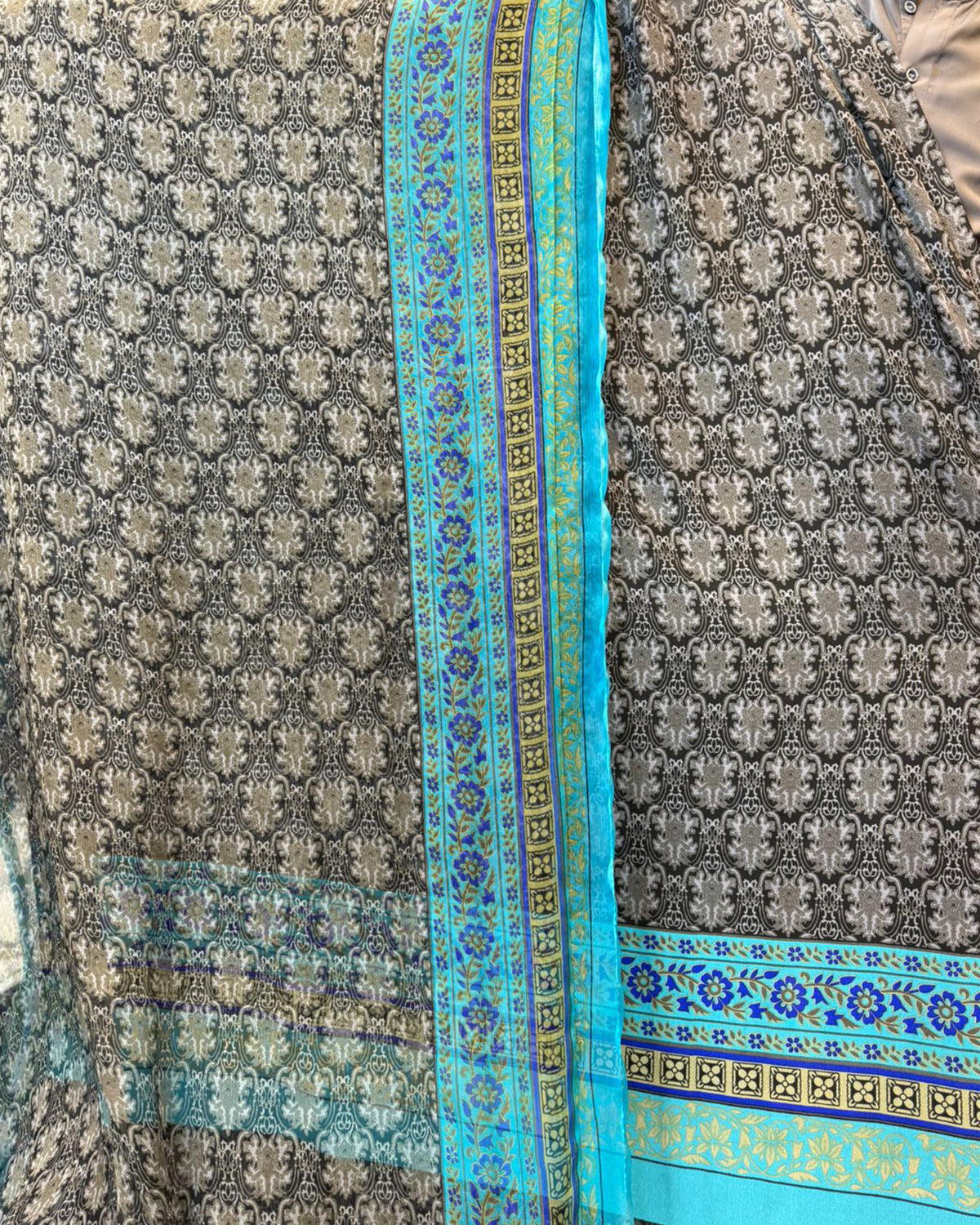 Pure China Crape 60 With Crinkle Chiffon Dupatta