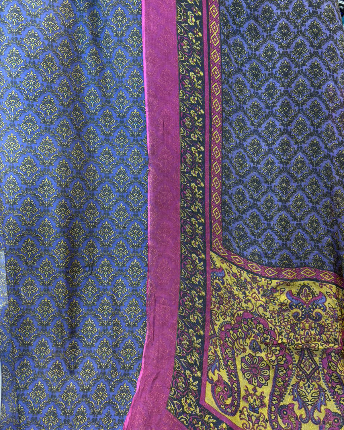 Pure China Crape 60 With Crinkle Chiffon Dupatta