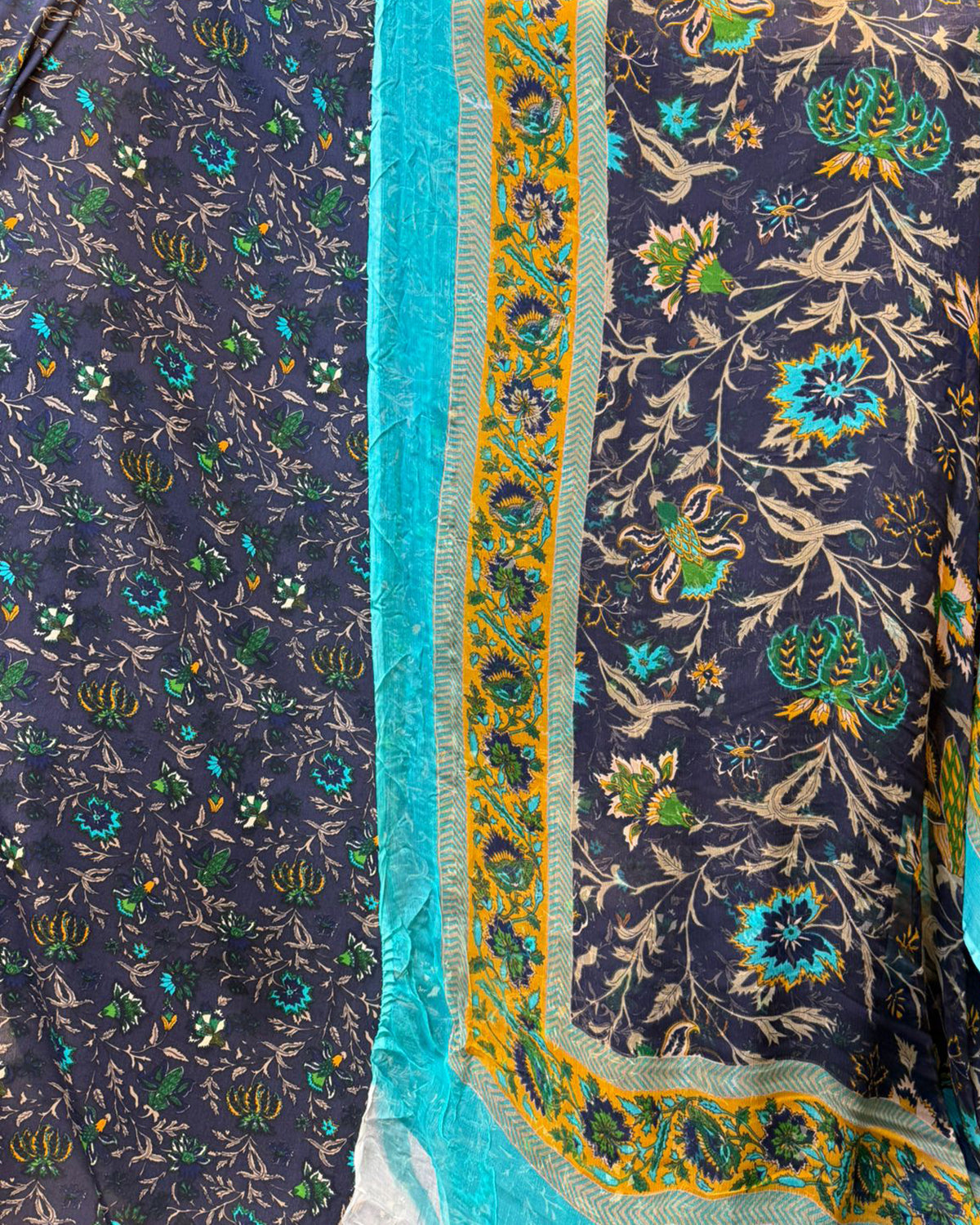 Pure China Crape 60 With Crinkle Chiffon Dupatta