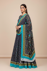 Pure China Crape 60 With Crinkle Chiffon Dupatta