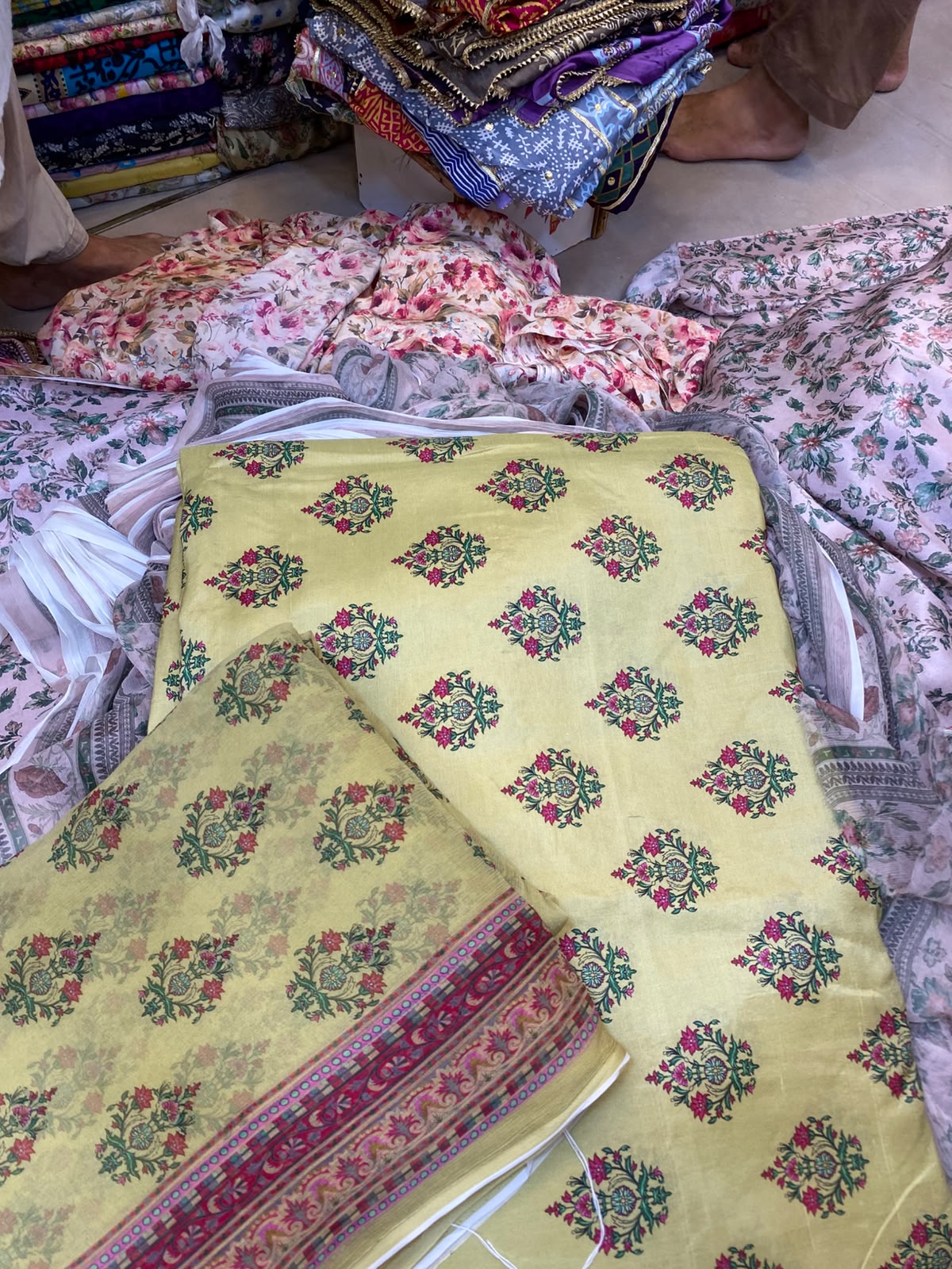 Pure Raw Silk Shirt With Printed Chiffon Dupatta