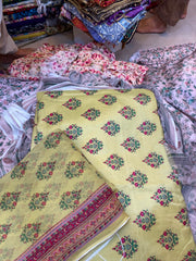 Pure Raw Silk Shirt With Printed Chiffon Dupatta