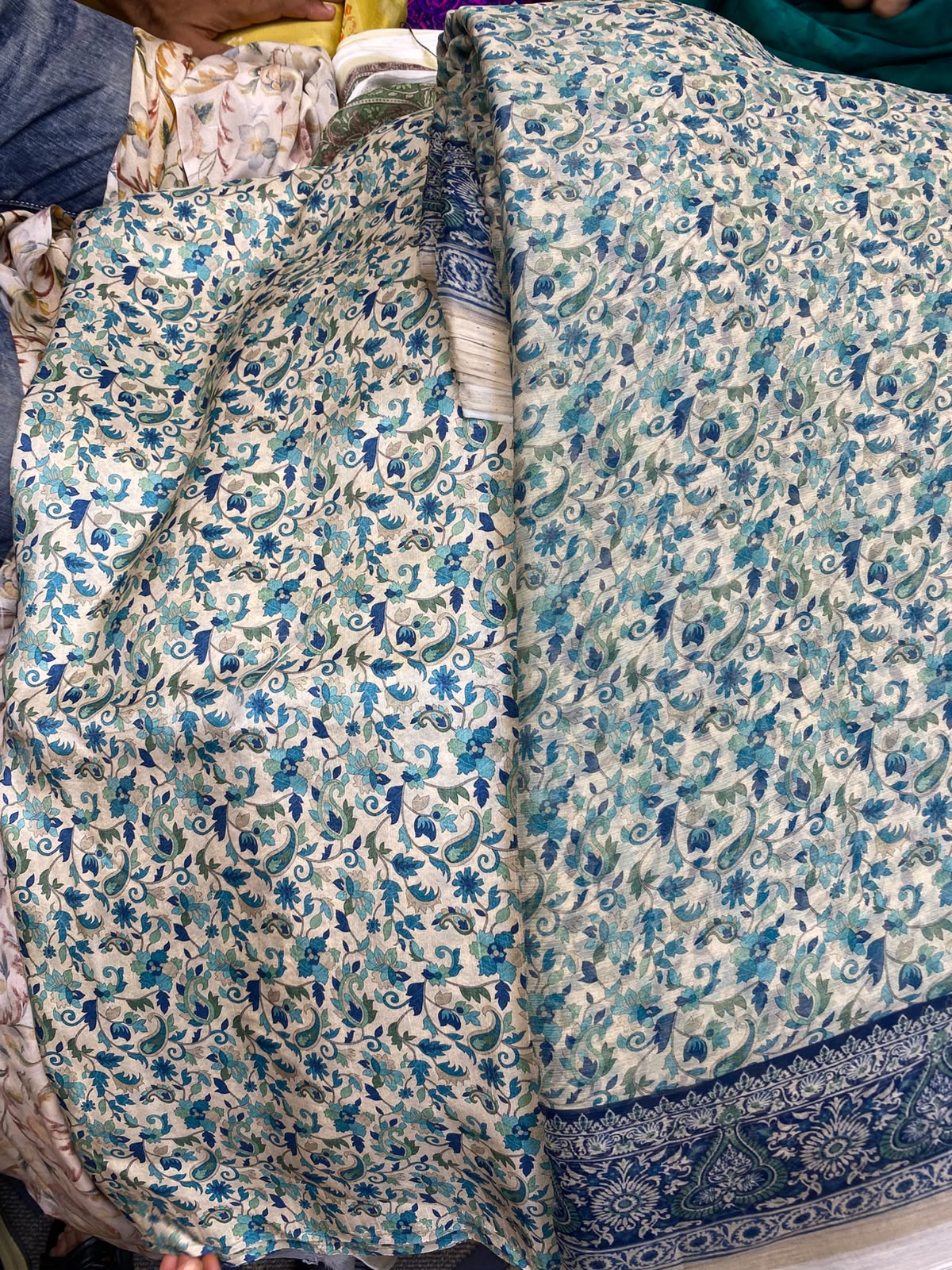 Pure Raw Silk Shirt With Printed Chiffon Dupatta
