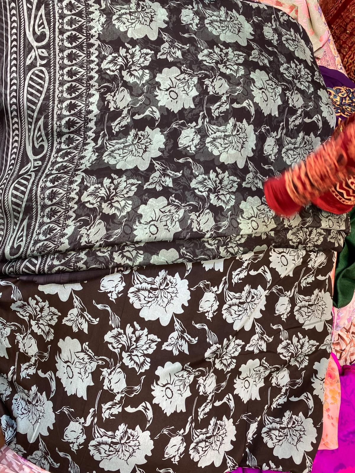 Pure Crape With Chiffon Dupatta