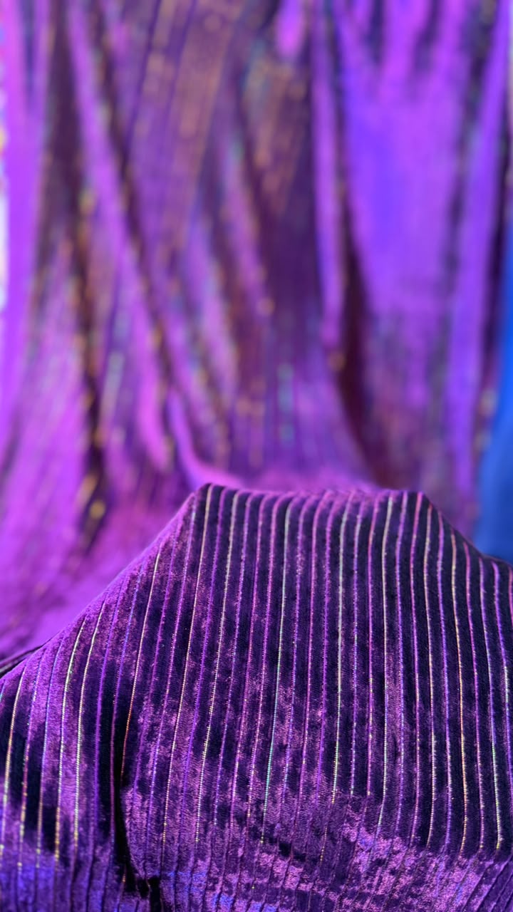 100% Pure French Kotrai Velvet with Multi Zari Base