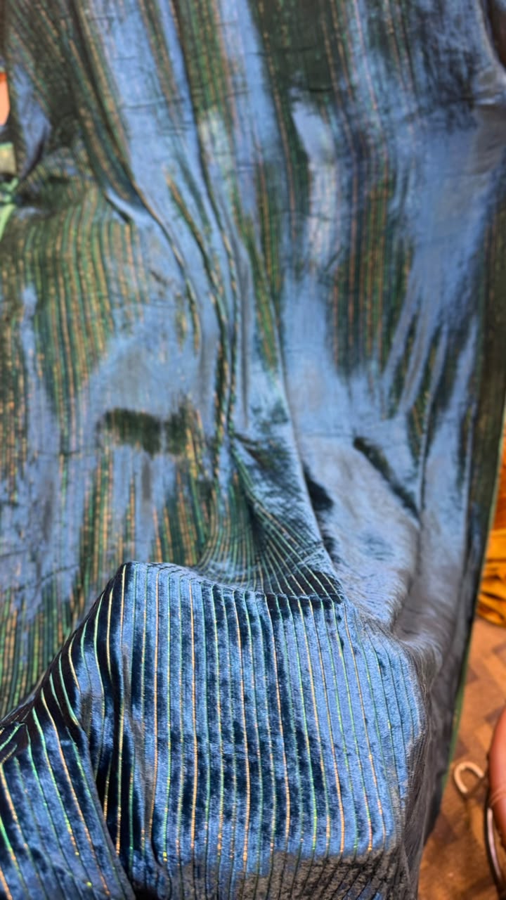 100% Pure French Kotrai Velvet with Multi Zari Base
