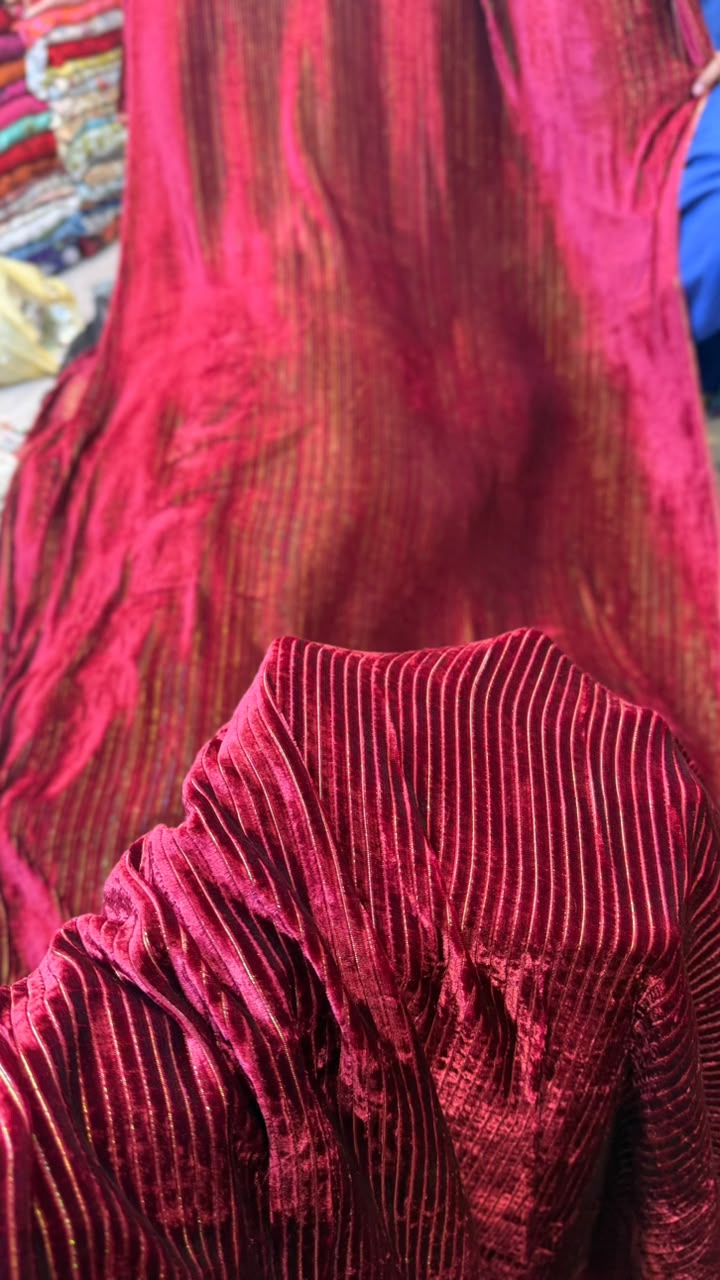 100% Pure French Kotrai Velvet with Multi Zari Base