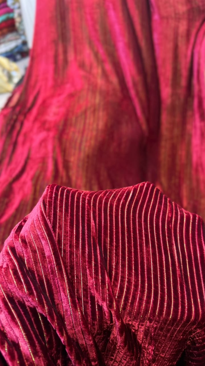 100% Pure French Kotrai Velvet with Multi Zari Base