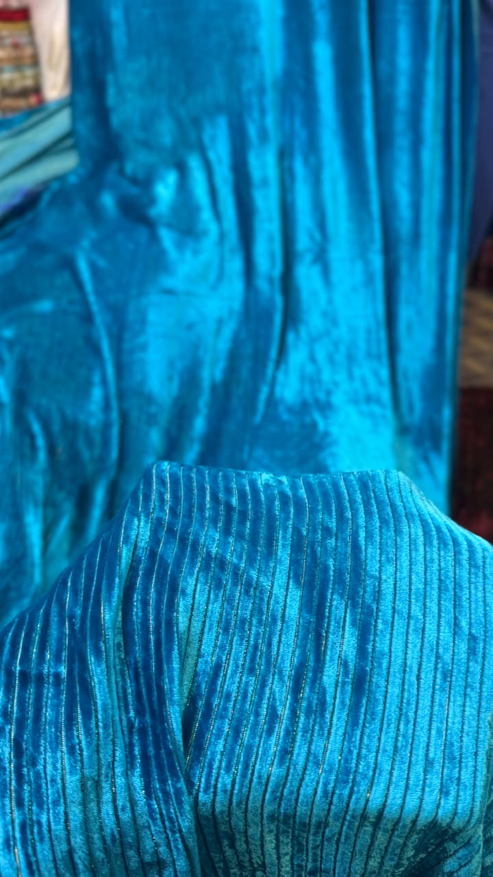 100% Pure French Kotrai Velvet with Multi Zari Base