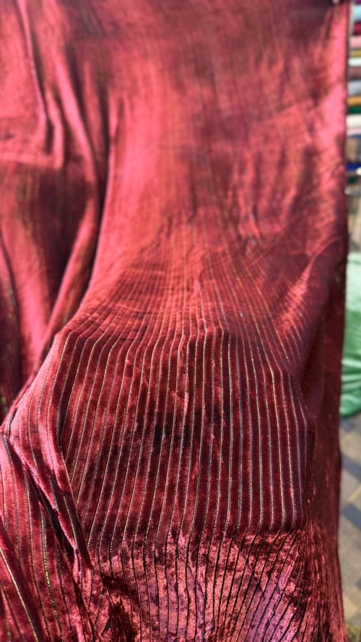 100% Pure French Kotrai Velvet with Multi Zari Base