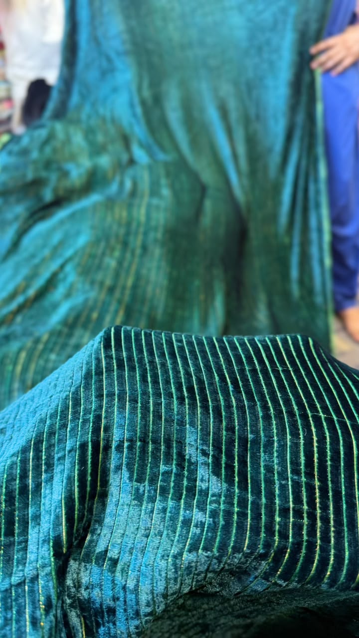 100% Pure French Kotrai Velvet with Multi Zari Base