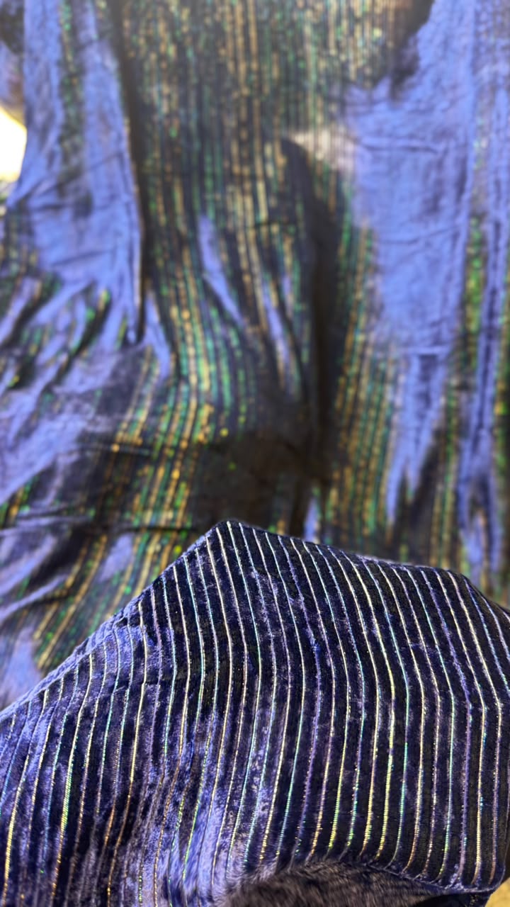 100% Pure French Kotrai Velvet with Multi Zari Base