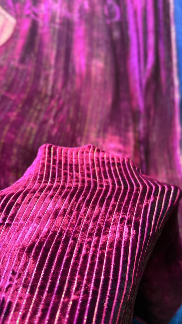 100% Pure French Kotrai Velvet with Multi Zari Base