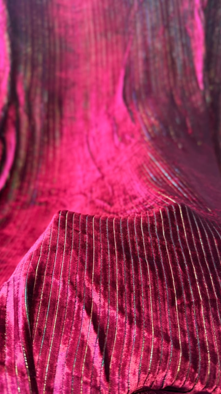 100% Pure French Kotrai Velvet with Multi Zari Base