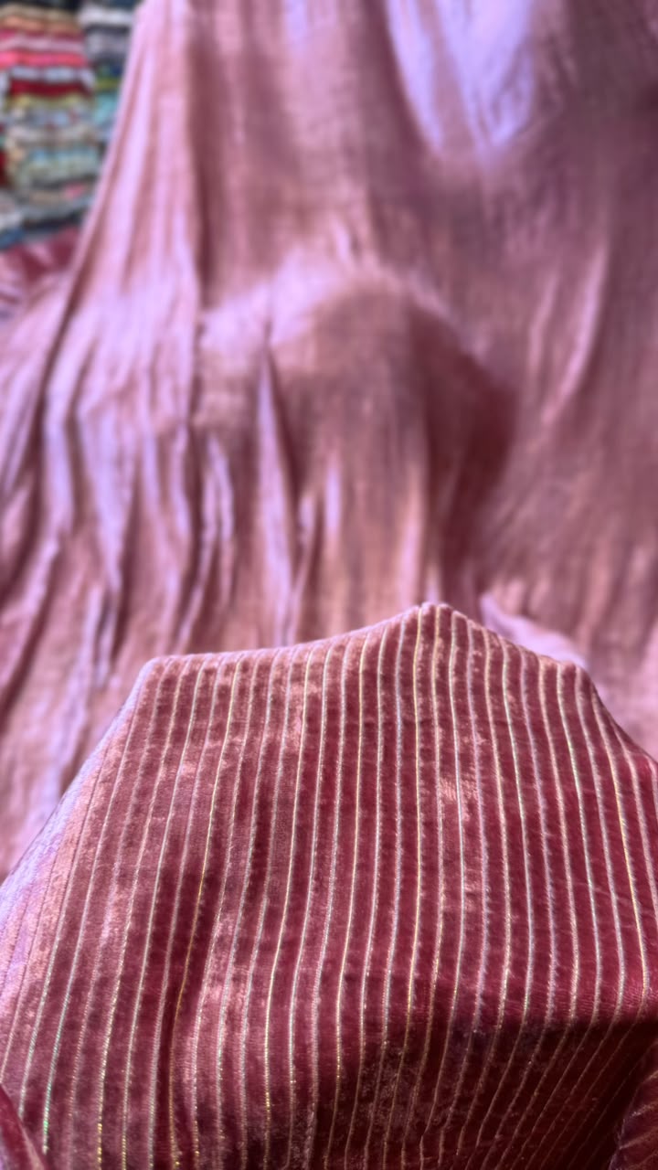 100% Pure French Kotrai Velvet with Multi Zari Base