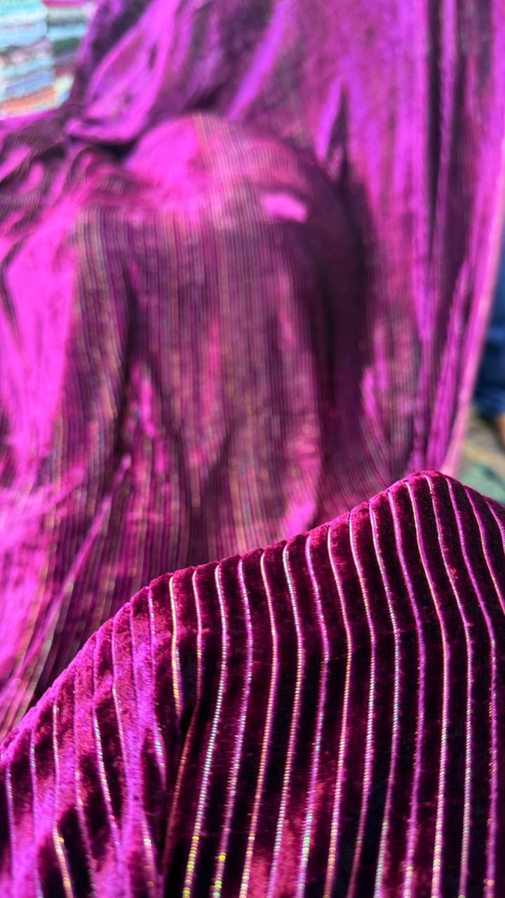 100% Pure French Kotrai Velvet with Multi Zari Base