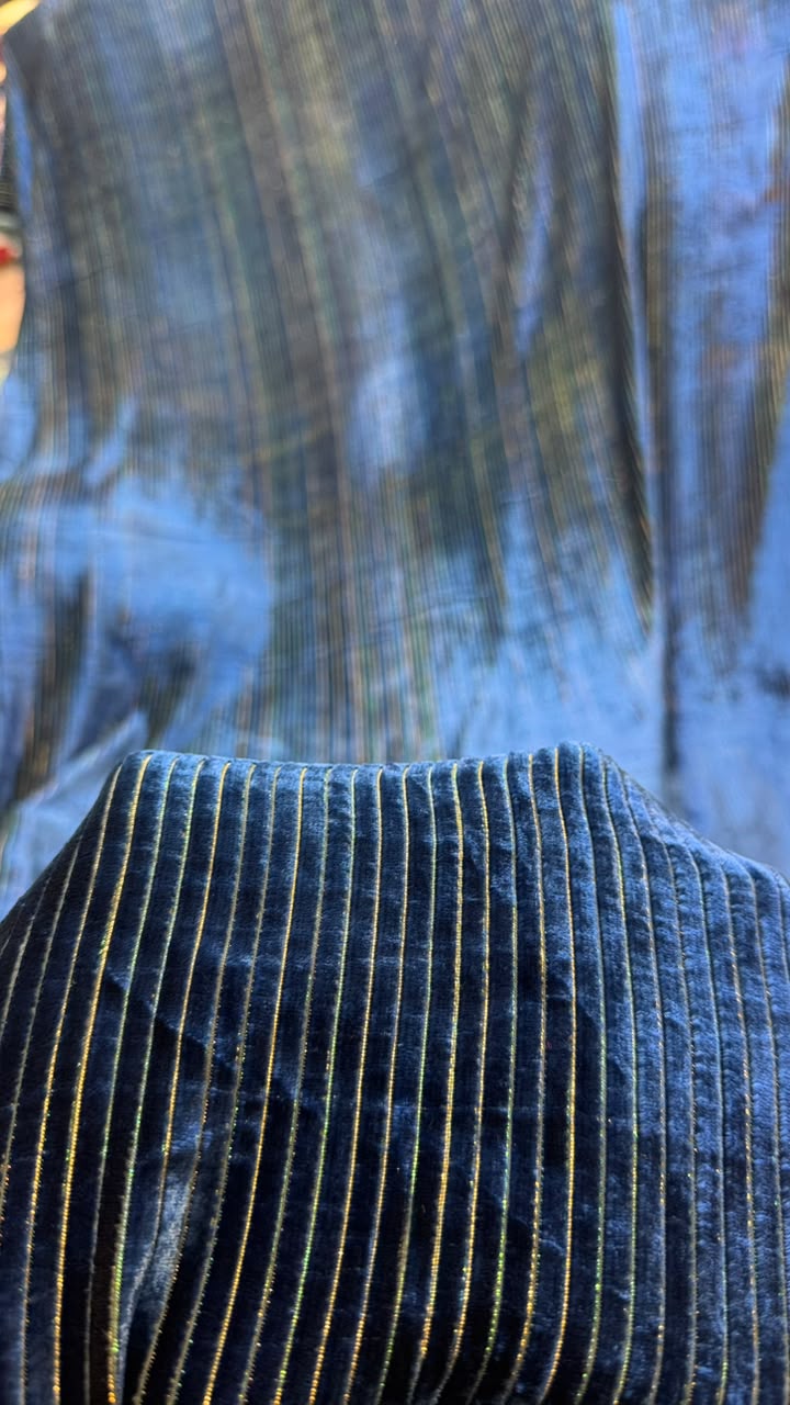 100% Pure French Kotrai Velvet with Multi Zari Base