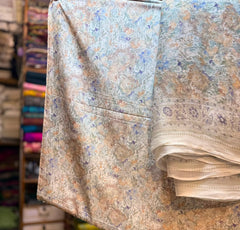 Pure Raw Silk Shirt With Printed Chiffon Dupatta
